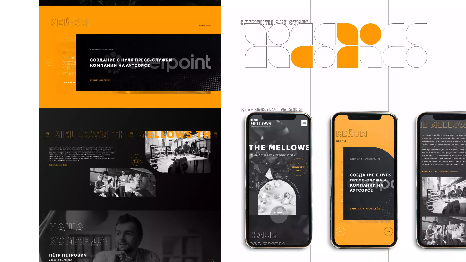 Разработка сайта креативного агентства «The Mellows» в Алексеевке